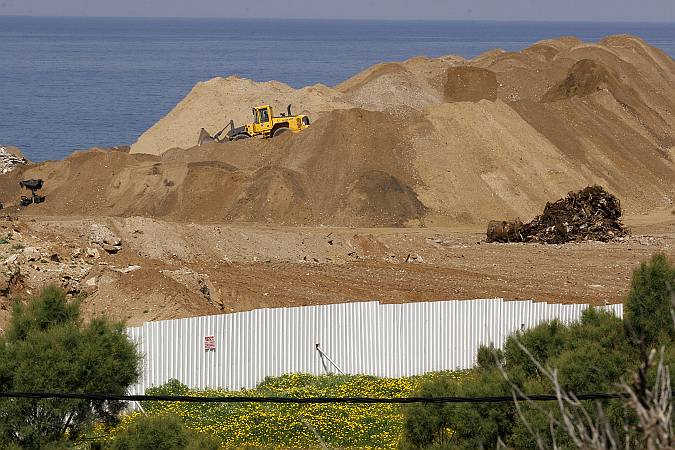 Construction on the Jaffa coastline
