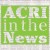 ACRI in the News: Oct 24 – Nov 2 2011