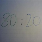נייר מחברת שעליו כתוב "80:20".